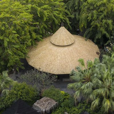 synthetic reed thatch roof project