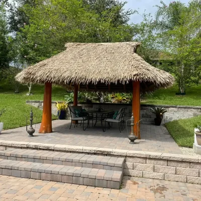 Synthetic thatch roof project